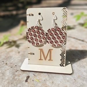 Acrylic Football Dangle Earrings